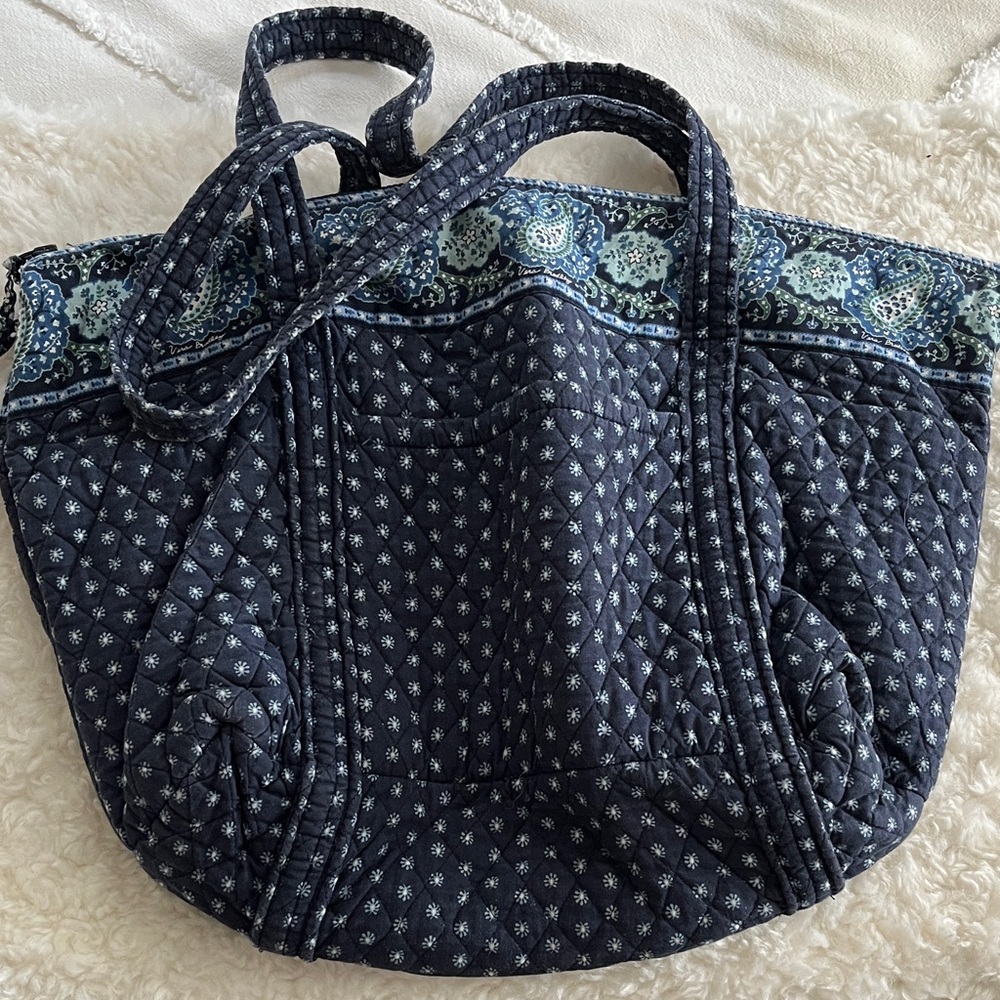🩵💙 Large Vintage Vera Bradley Zip Top Tote 💙🩵